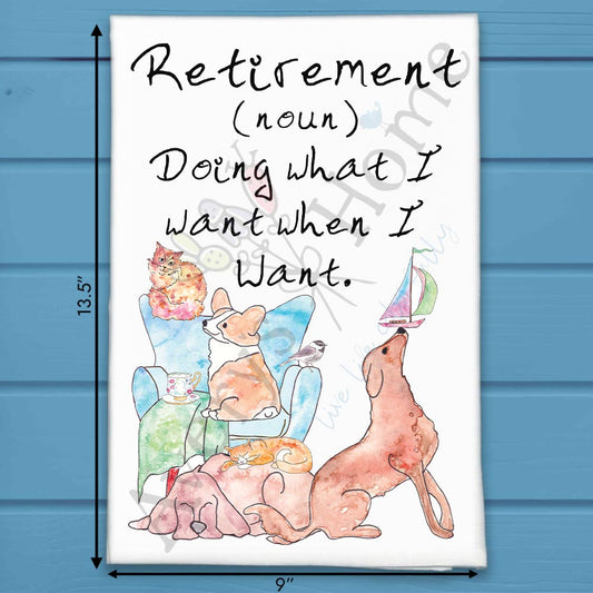 Dog Retirement Definition Tea Towel – Sniff, Nap, Repeat