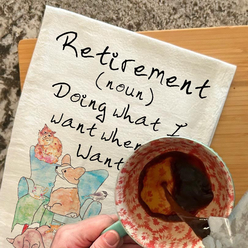 Dog Retirement Definition Tea Towel – Sniff, Nap, Repeat