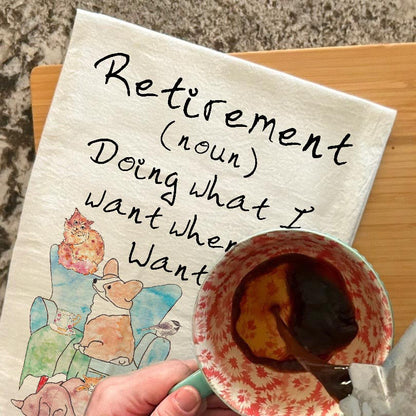 Dog Retirement Definition Tea Towel – Sniff, Nap, Repeat