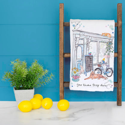Customizable Store Front Tea Towel