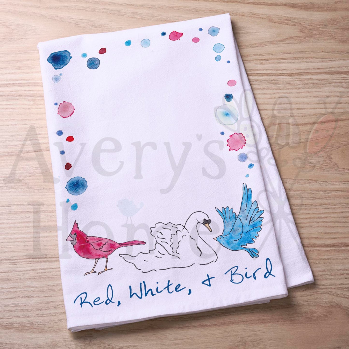 Red, White & Blue Bird Patriotic Tea Towel