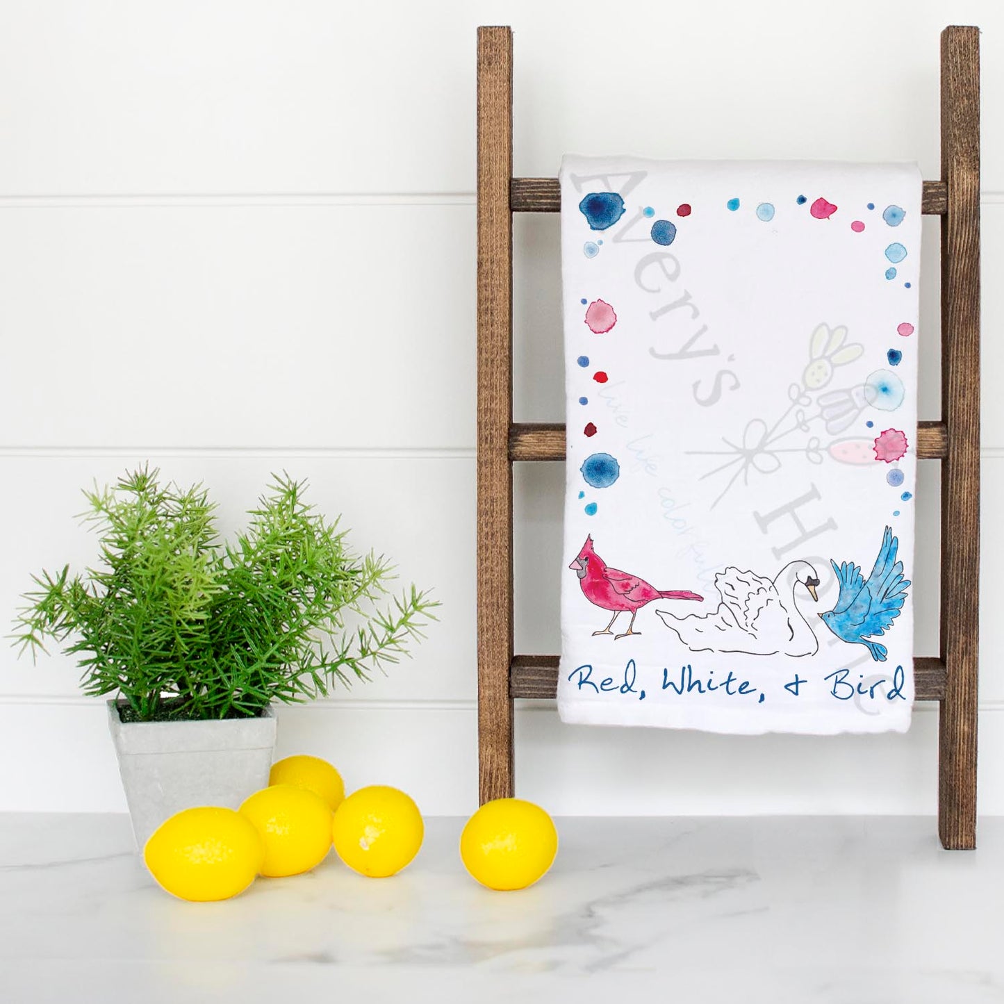 Red, White & Blue Bird Patriotic Tea Towel