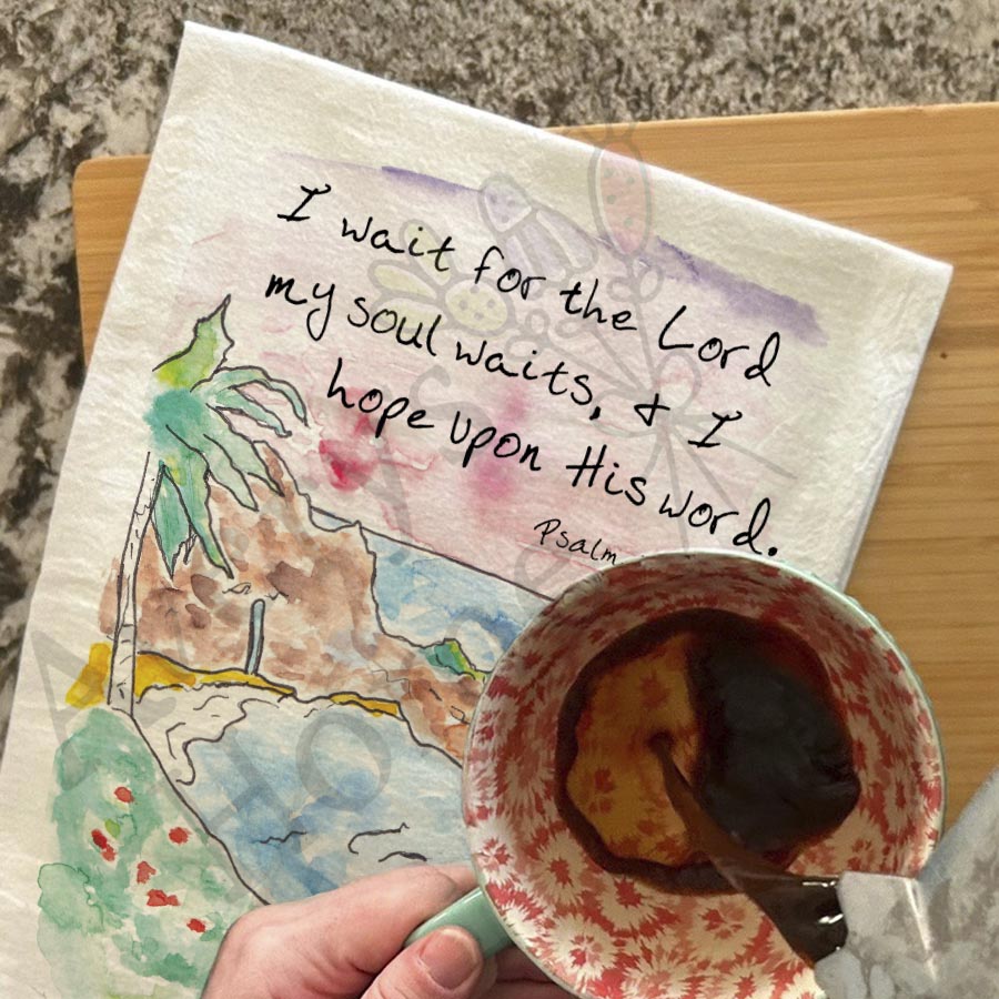 I Wait for the LORD Kitchen Towel