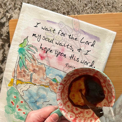 I Wait for the LORD Kitchen Towel