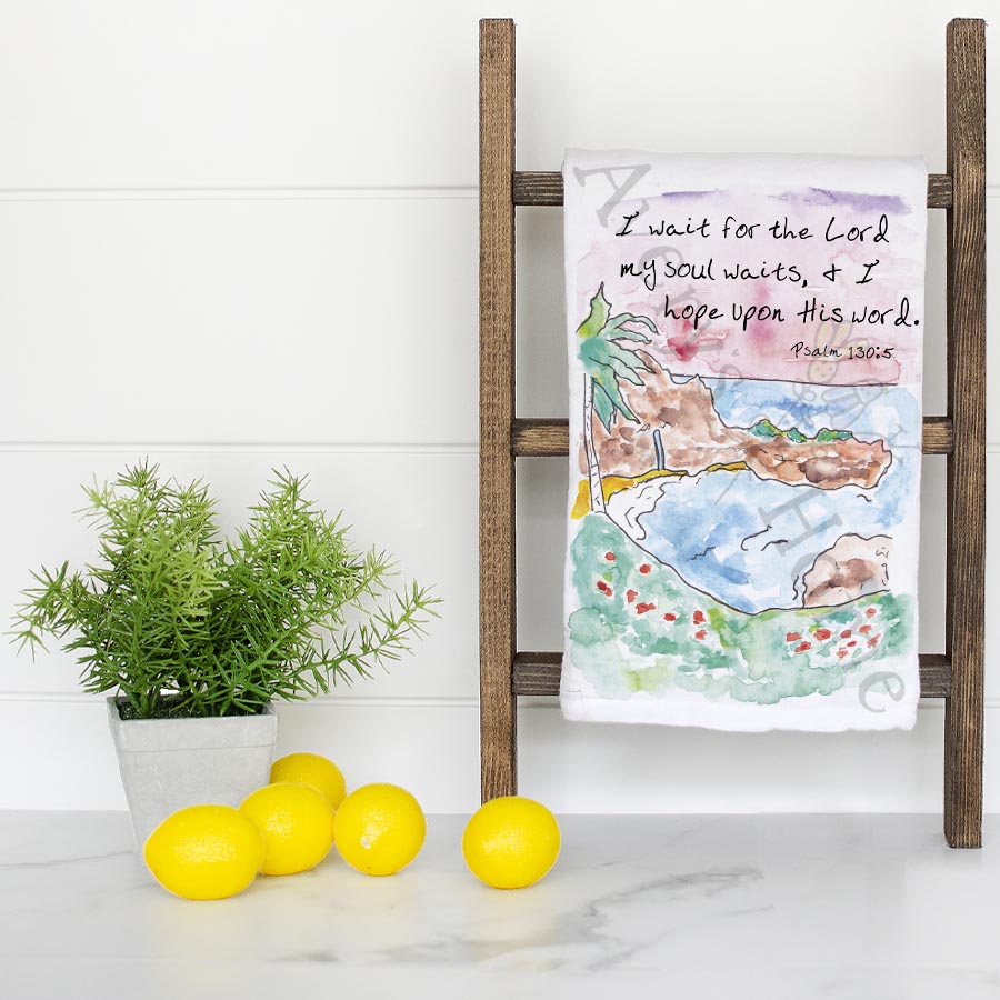 I Wait for the LORD Kitchen Towel