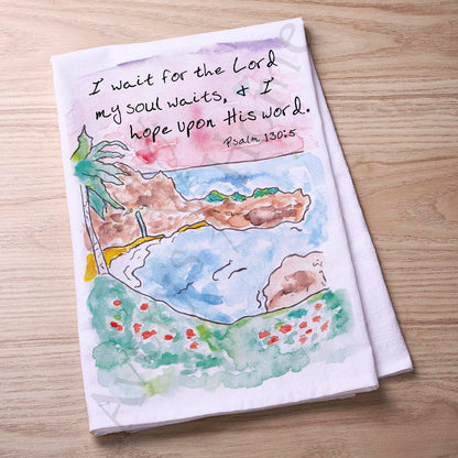 I Wait for the LORD Kitchen Towel