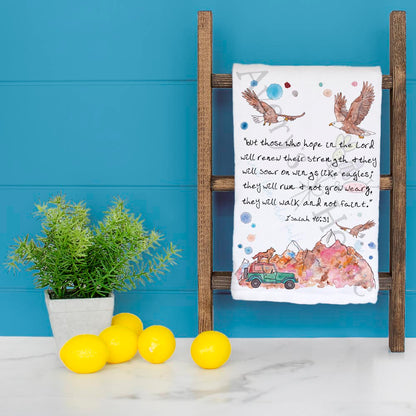 Soar on wings like Eagles Bible Kitchen Home Décor Tea Towel