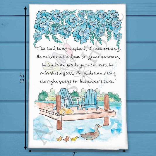 The LORD is my Shepard Bible Verse Home Décor Tea Towel