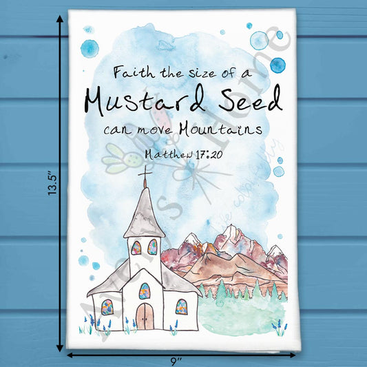 Faith…can move Mountains Bible Verse Kitchen Décor Tea Towel