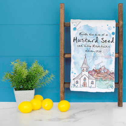 Faith…can move Mountains Bible Verse Kitchen Décor Tea Towel