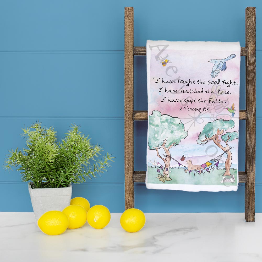 I have fought the Good Fight Kitchen Bible Décor Tea Towel
