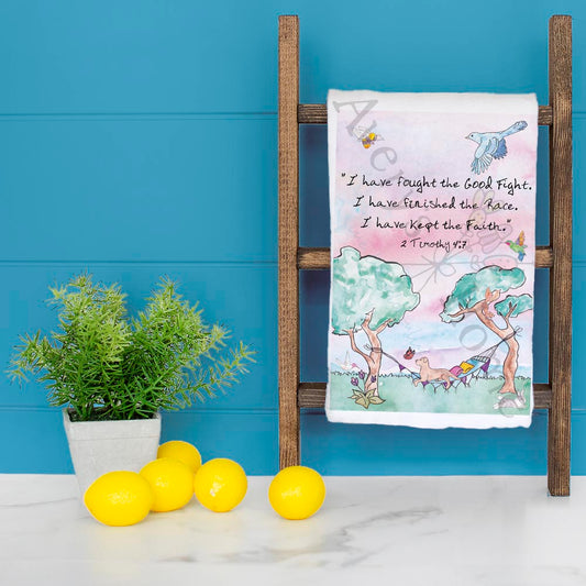 I have fought the Good Fight Kitchen Bible Décor Tea Towel