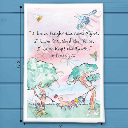 I have fought the Good Fight Kitchen Bible Décor Tea Towel