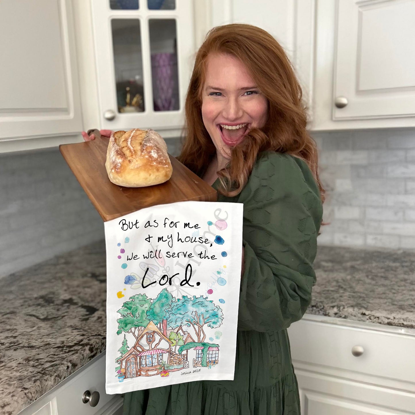 My House will Serve the LORD Kitchen Home Décor Tea Towel