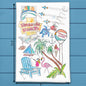 Pensacola Beach Icons Kitchen Tea Towel