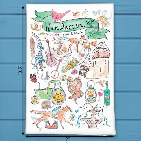 Custom Locale/Store - Henderson, Kentucky Tea Towel