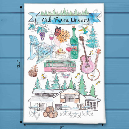 Custom Locale/Store - Old Barn Winery Tea Towel