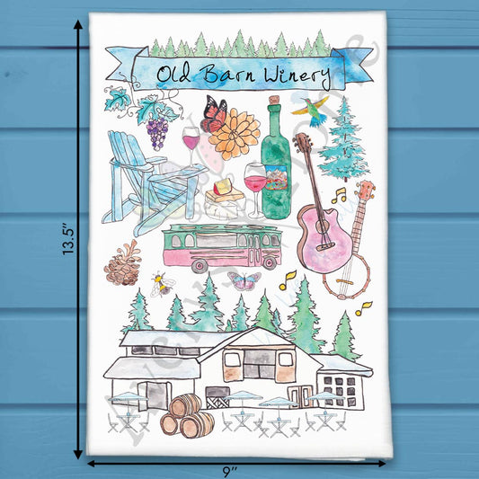 Custom Locale/Store - Old Barn Winery Tea Towel