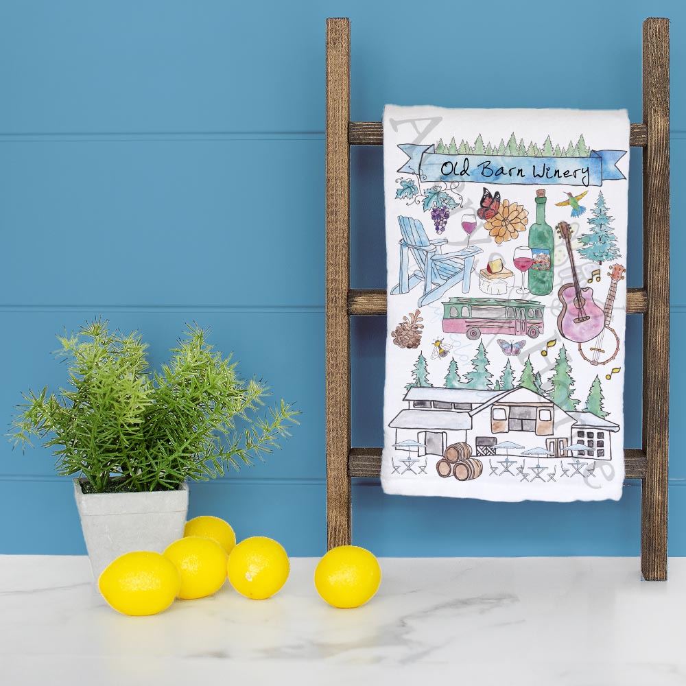 Custom Locale/Store - Old Barn Winery Tea Towel
