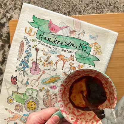 Custom Locale/Store - Henderson, Kentucky Tea Towel