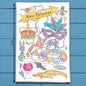 New Orleans Party Icons Tea Towel – Mardi Gras City Decor