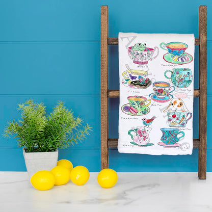 Tea Time Animal Tea Towel – Whimsical Café Decor