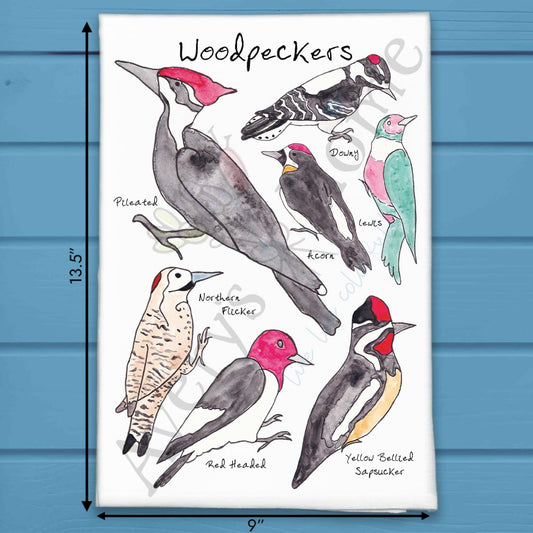 Woodpecker Species Garden Kitchen Décor Tea Towel