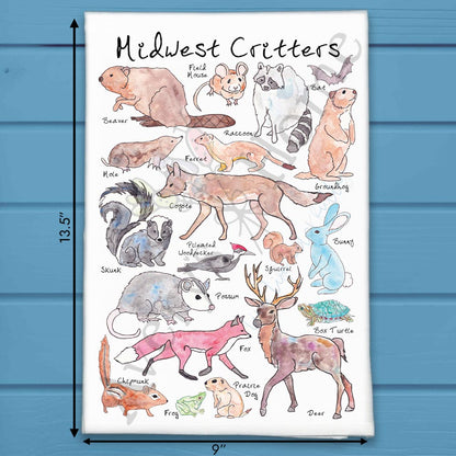 Midwest Critters Tea Towel
