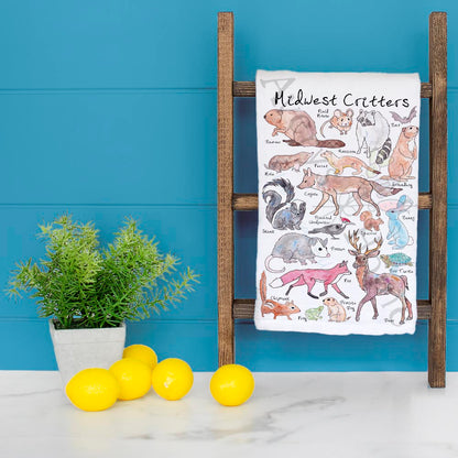 Midwest Critters Tea Towel