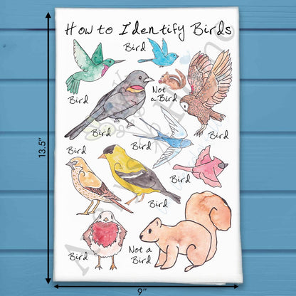 How to Identify Birds Garden Kitchen Décor Tea Towel