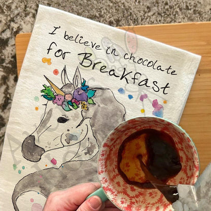 Chocolate for Breakfast Tea Towel – Sweet Tooth Humor