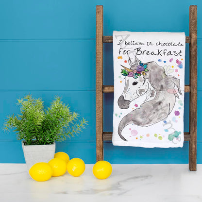 Chocolate for Breakfast Tea Towel – Sweet Tooth Humor