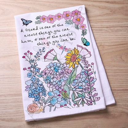 Friendship & Flower Garden Kitchen Towel