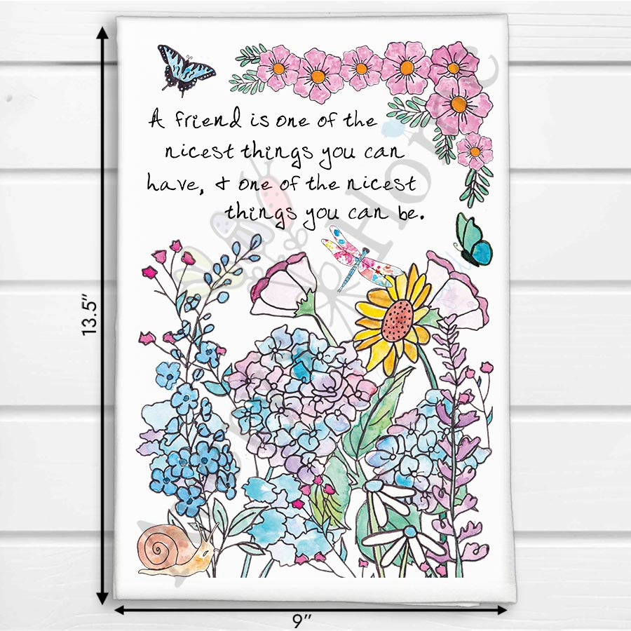 Friendship & Flower Garden Kitchen Towel