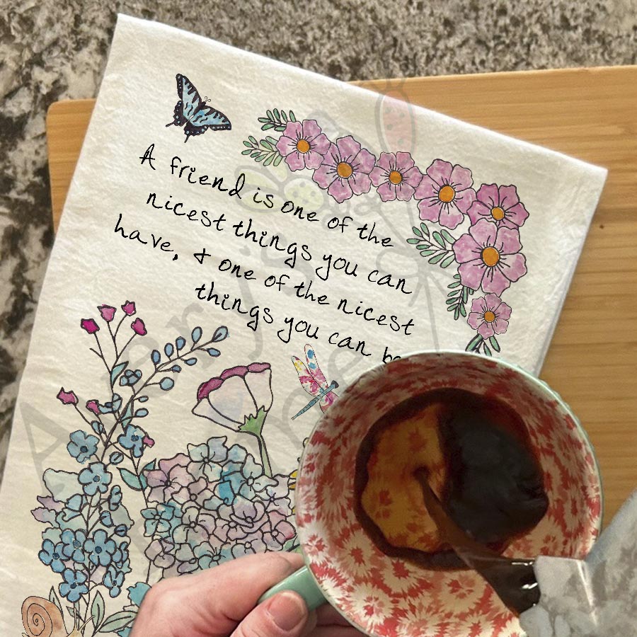 Friendship & Flower Garden Kitchen Towel