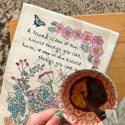 Friendship & Flower Garden Kitchen Towel