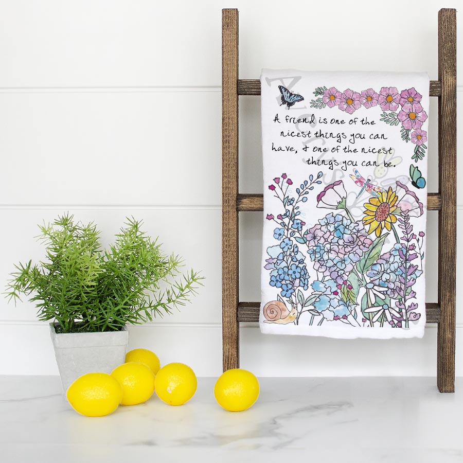 Friendship & Flower Garden Kitchen Towel