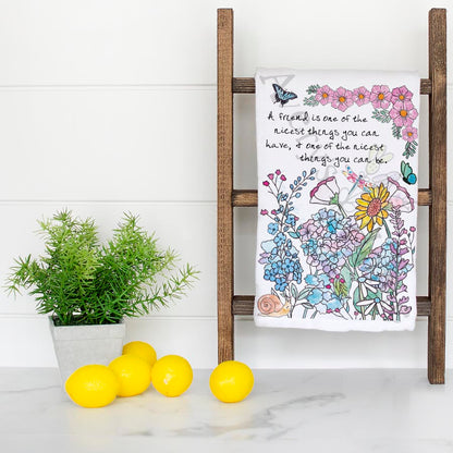 Friendship & Flower Garden Kitchen Towel