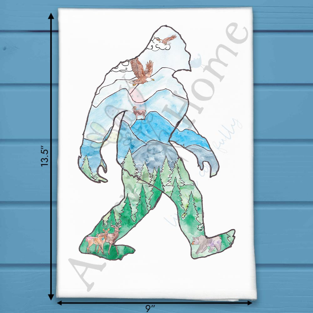 Bigfoot Mountain Landscape Kitchen Décor Tea Towel