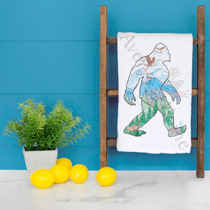 Bigfoot Mountain Landscape Kitchen Décor Tea Towel