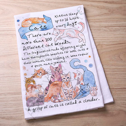 Cat Facts Kitchen Towel