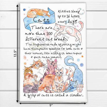 Cat Facts Kitchen Towel