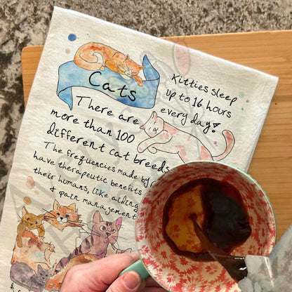 Cat Facts Kitchen Towel