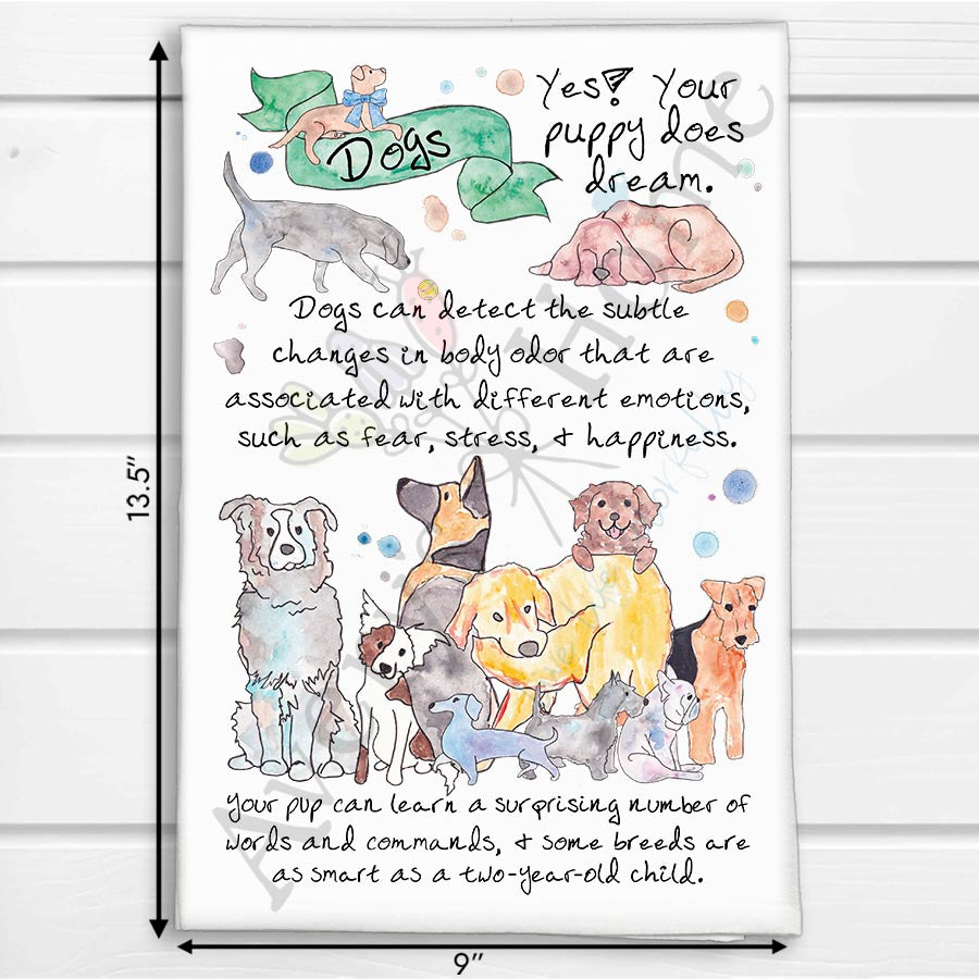 Dog Facts Kitchen Towel