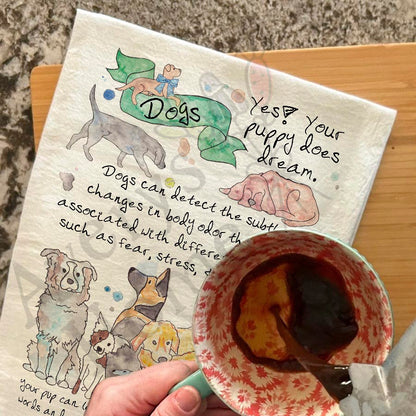 Dog Facts Kitchen Towel