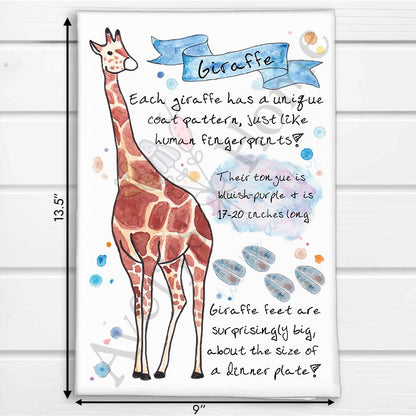 Giraffe Facts Kitchen Towel
