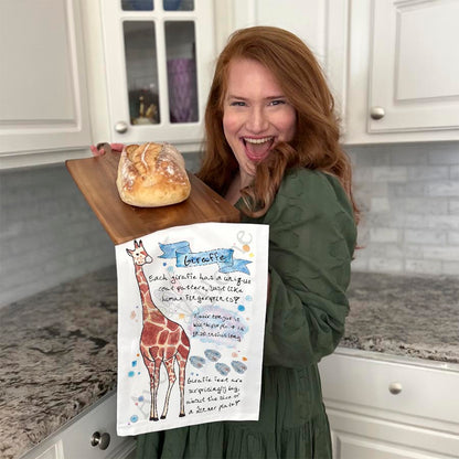 Giraffe Facts Kitchen Towel