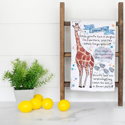 Giraffe Facts Kitchen Towel