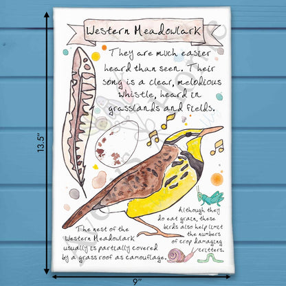 Western Meadowlark Bird Facts Garden Kitchen Décor Tea Towel