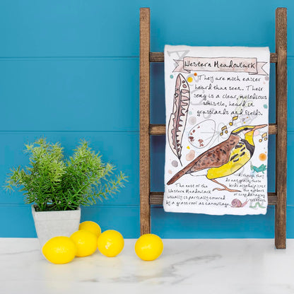Western Meadowlark Bird Facts Garden Kitchen Décor Tea Towel